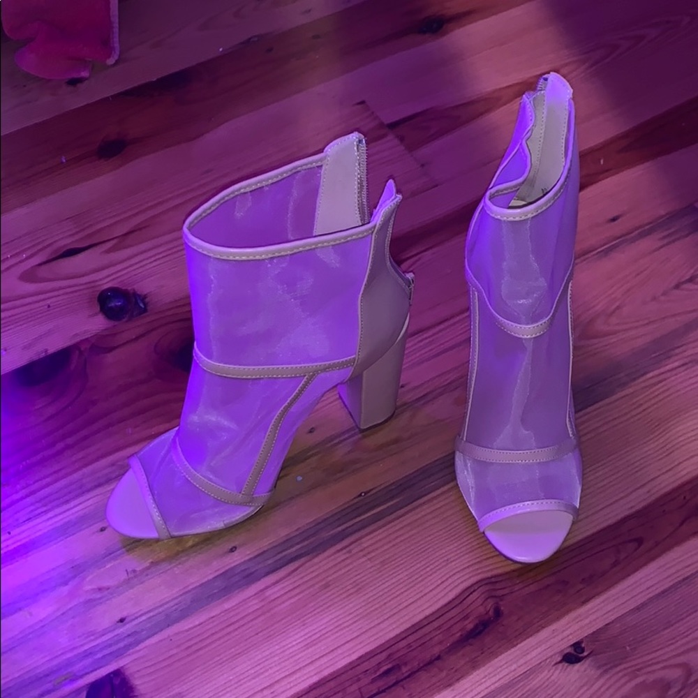 Light pink sheer heels
